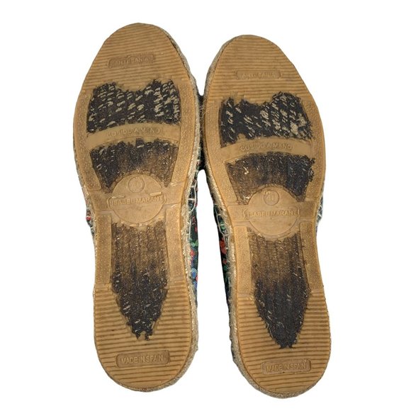 Isabel Marant Etoile Canae Canvas Espadrille Slip On Black Floral Flats Size 40 - Picture 12 of 12